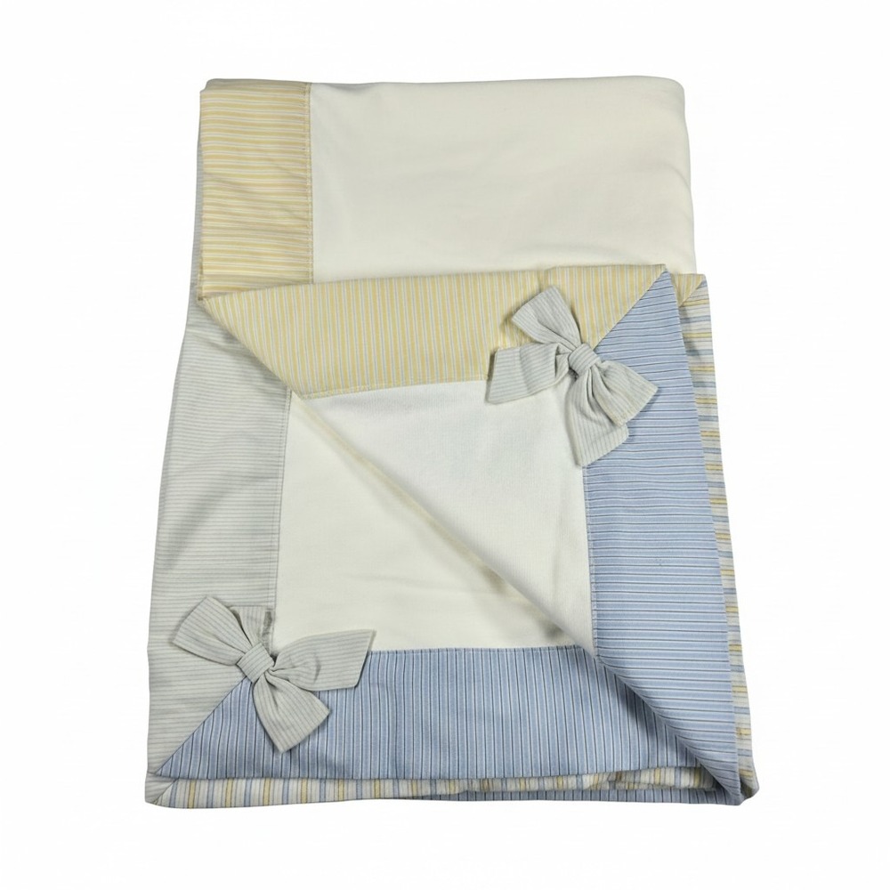 NEW Gymboree Vintage Blanket Tick Tock Ticking Yellow Bows Reversible NWT 2004